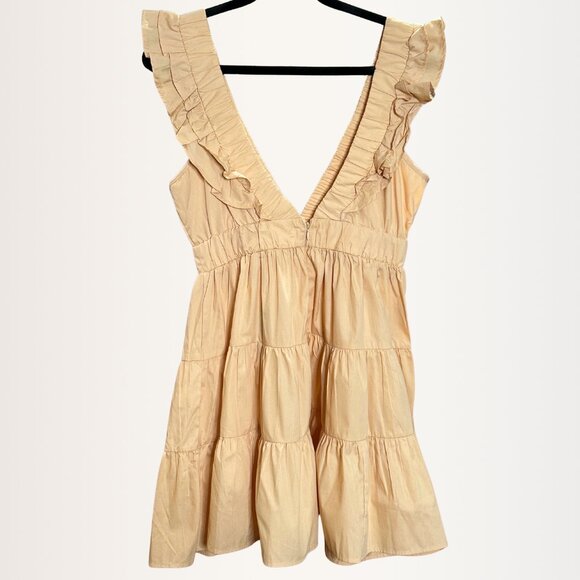 Abercrombie & Fitch Yellow V-Neck Mini Dress - Picture 3 of 6